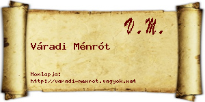 Váradi Ménrót névjegykártya